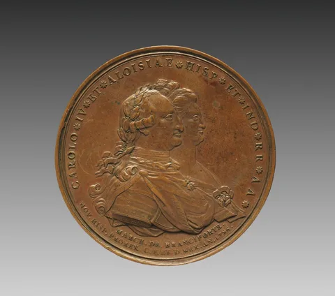 Manuel Tolsá, Portrait of Charles IV, King of Spain, and María Luisa, Queen Consort of Charles IV (obverse)