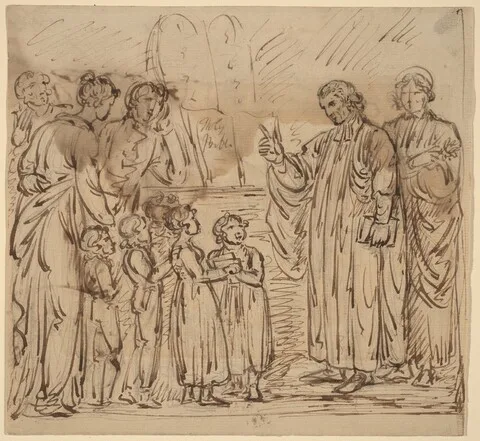 Mather Brown, Bible Lesson [recto]
