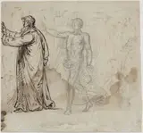 Mather Brown, Three Figures [verso]