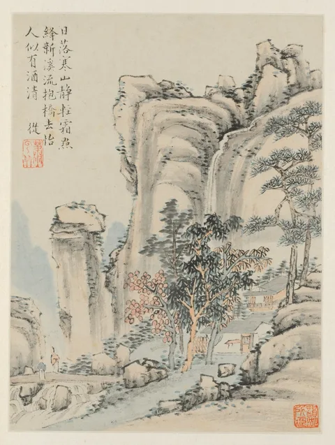 Xiao Yuncong, Album of Seasonal Landscapes, Leaf E (previous leaf 3)