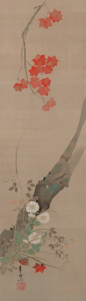 Suzuki Kiitsu, Maple and Flower