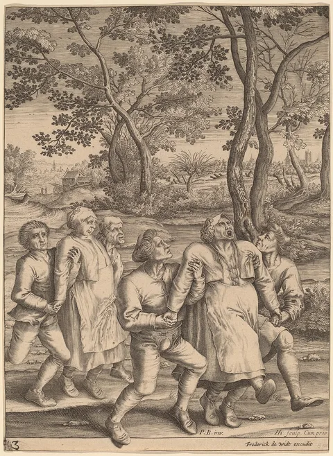 Hendrik Hondius I, Two Groups of Peasants Moving towards the Right
