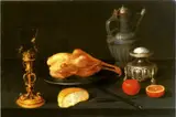 Jacob van Es, Still life with a salt cellar.