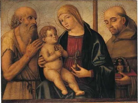 Filippo Mazzola, The Virgin and Child with Saints