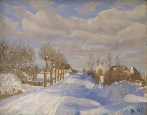 Fritz Syberg, Snow-Covered Highroad in the Sunshine