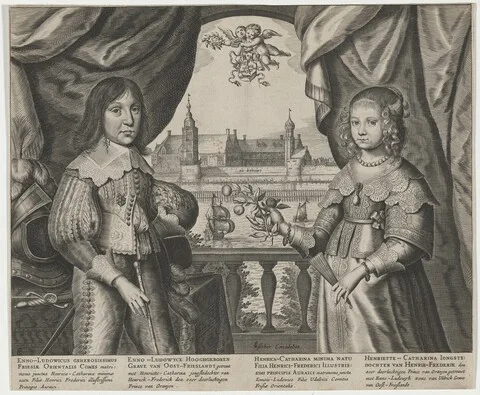 Cornelis Visscher, Enno Ludovick, Count of East Friesland and His Wife, Catherina Henriette