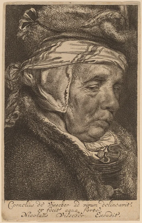 Cornelis Visscher, Head of an Old Woman (Visscher's Mother)