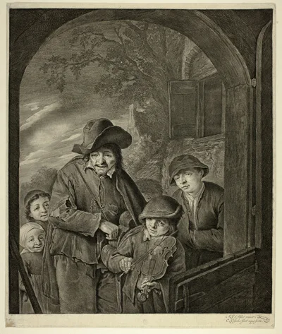 Cornelis Visscher, The Hurdy-Gurdy Player