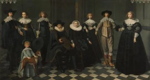 Dirck van Santvoort, Portrait of the Family of Dirck Jacobsz Bas (1569-1637), Burgomaster of Amsterdam, and Margriet Snoeck (1588-1645)