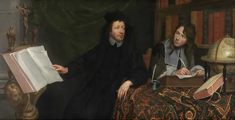 Jacob van Oost, Portrait of a Theologue and his Secretary