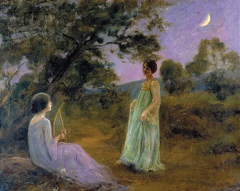 Joan Brull Vinyoles, Nightscape with Two Girls