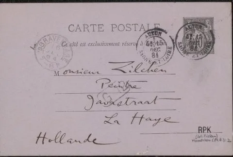 Philip Gilbert Hamerton, Briefkaart aan Philip Zilcken