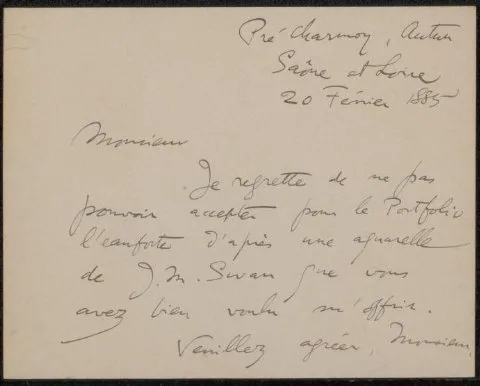 Philip Gilbert Hamerton, Brief aan Philip Zilcken