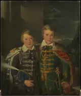 Wilhelm August Rieder, Princes Ferdinand (1816-85) and Augustus (1818-81) of Saxe-Coburg and Gotha when children