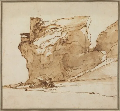 Filippo Napoletano, Landscape with a Large Rock