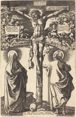 Hans Brosamer, Christ on the Cross with the Virgin and  Saint John