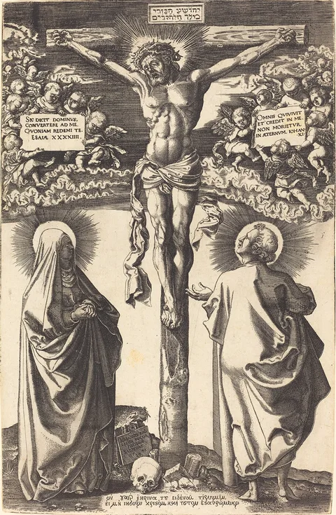 Hans Brosamer, Christ on the Cross with the Virgin and Saint John