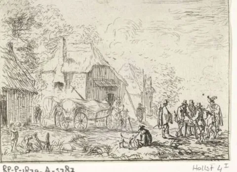 Robert van den Hoecke, Soldaten bij twee karren