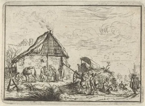 Robert van den Hoecke, Soldaten bij een hooiberg