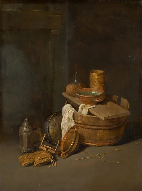 Robert van den Hoecke, Still life of household objects