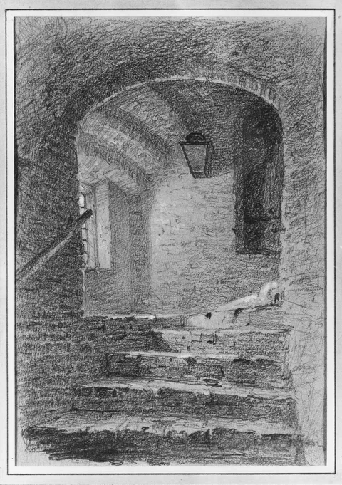 Ferdinand Julius Fagerlin, Gripsholm's Castle, stairs in the Grip tower