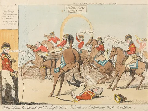 Isaac Cruikshank, John Gilpin the Second, or City Light House Volunteers Performing Their Evolutions (from: Caricature, vol. 3)