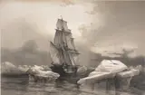 Auguste Étienne François Mayer, The French Corvette "La Recherche" Close to Bear Island, Svalbard, August 7 1838