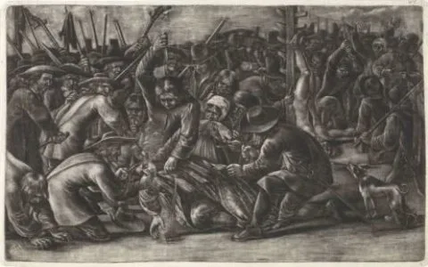Hendrick Danckerts, Verminking van de lichamen van de gebroeders De Witt, 1672