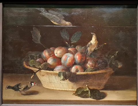 Jacques Linard, Basket of fruit with birds
