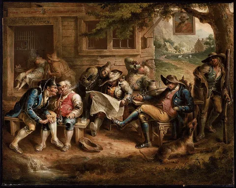 John Quidor, Rip Van Winkle and His Companions at the Inn Door of Nicholas Vedder