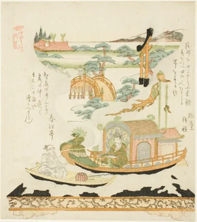 Kubo Shunman, Takeda Mechanical Device (Takeda karakuri): Haku Rakuten (Chinese: Bai Juyi) and the fisherman