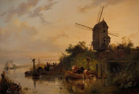 Wijnand Nuijen, Water Landscape with Mill