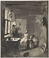Elisabeth Alida Haanen, Interieur met familietafereel