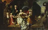 Carl Marcus Tuscher, A Family Group on a Terrace in the Grounds of a Villa. Possibly the English Businessman George Jackson and his Family