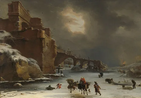 Willem Schellinks, City Walls in Winter