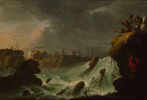 Willem Schellinks, The bursting of the Sint-Anthonis- or Diemerdijk near Houtewael on the 5th of March, 1651