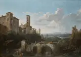 Jules-César-Denis van Loo, A River Landscape with Ruins of an Aqueduct