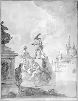 Johan Richter, Genre Picture with San Giorgio Maggiore in the Background