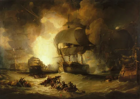George Arnald, The Destruction of 'L'Orient' at the Battle of the Nile, 1 August 1798
