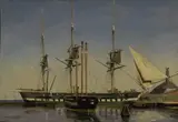 Emanuel Larsen, The Fregate "Niels Juel" near the Main Guard on Nyholm