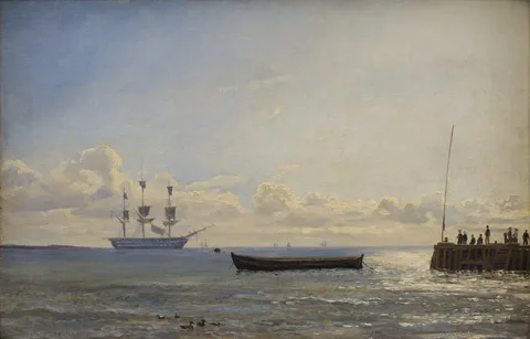 Emanuel Larsen, A ship of the line at anchor