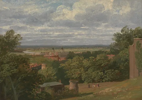Thomas Christopher Hofland, Greenwich Hospital from the Observatory with a Distant View of London