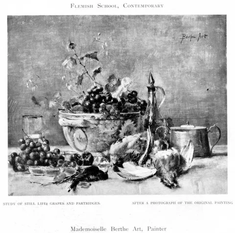 Berthe Art, Still Life of Grapes and Partridges