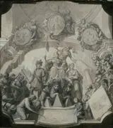 Francesco Galli Bibiena, Design for an allegorical Ceiling Painting