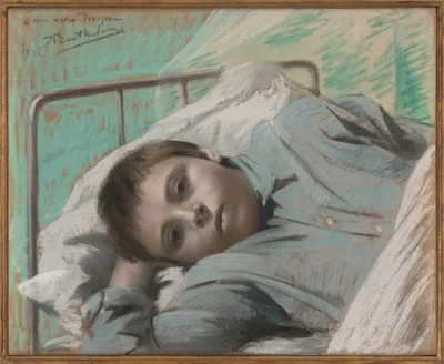 Albert Bartholomé, The Artist's Nephew, Prosper-Raymond de Fleury, Lying in Bed