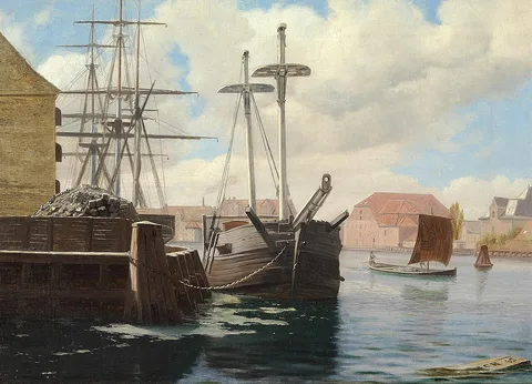 Carl Rasmussen, The port of Copenhagen with a view of Kongens Bryghus ("The King's Brewery").
