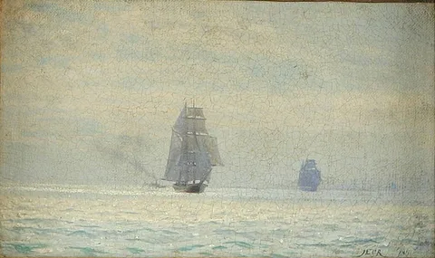 Carl Rasmussen, Sailing ships in the morning fog.