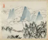 Xu Gu, Landscape with Figure, from an album of Landscapes and Calligraphy for Liu Songfu