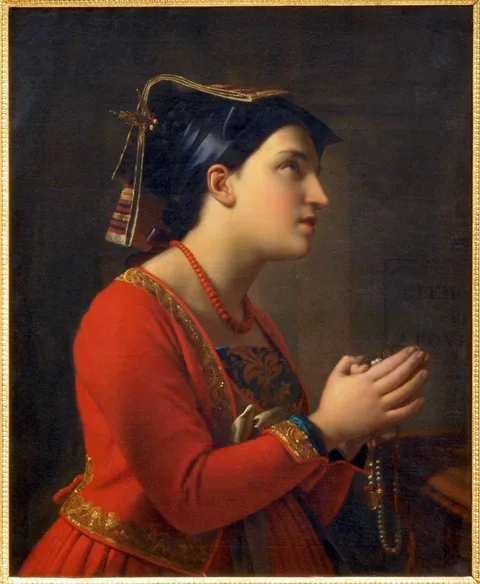 Moritz Calisch, Young Italian woman praying.