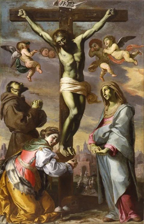 Bernardino Mei, Crucifix with the Virgin and Saints Francis and Agatha